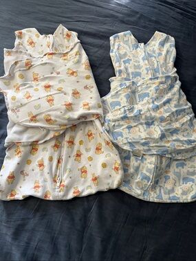 HALO SleepSack Swaddle + Winnie the Pooh White and Blue Kids Pajamas